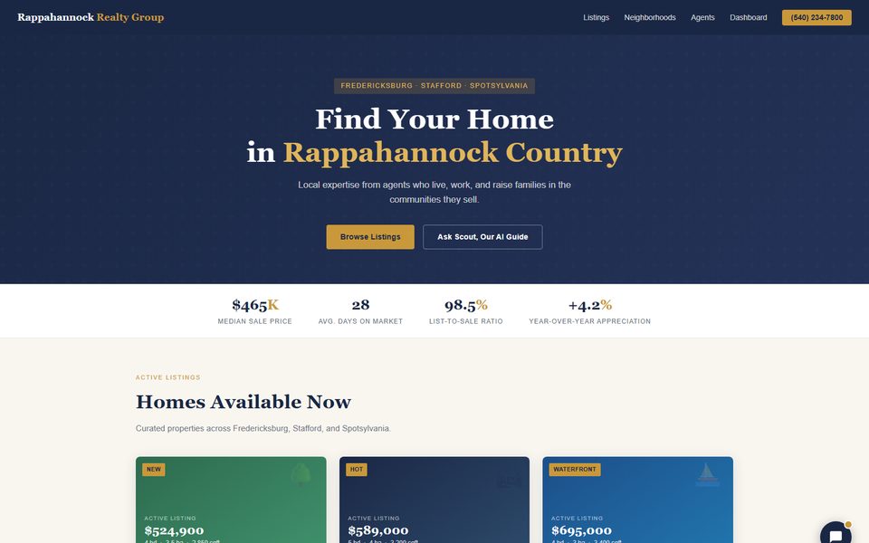 Rappahannock Realty homepage